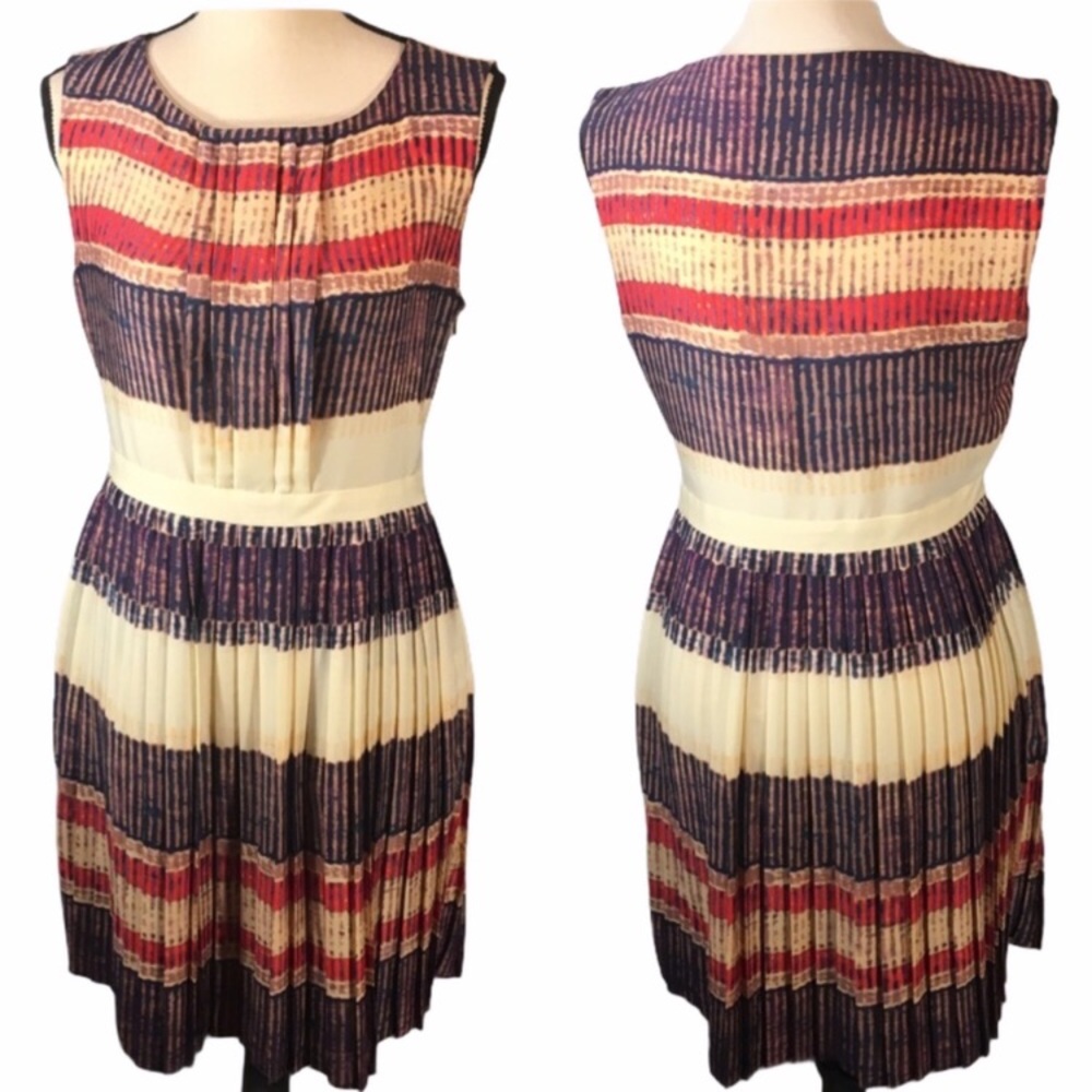 Rachel Roy Pleated Sleeveless Sheath Dress Size 6